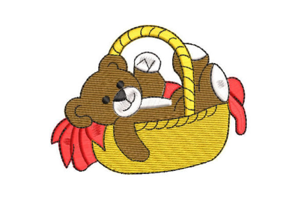 Bear in Basket: A Seasonal Embroidery Gem