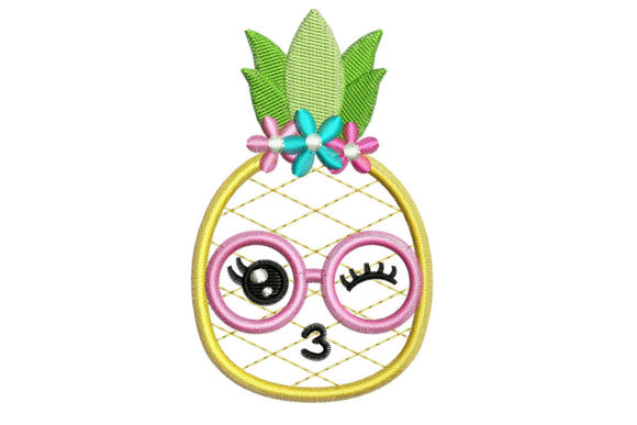 Cute Pineapple Embroidery Design