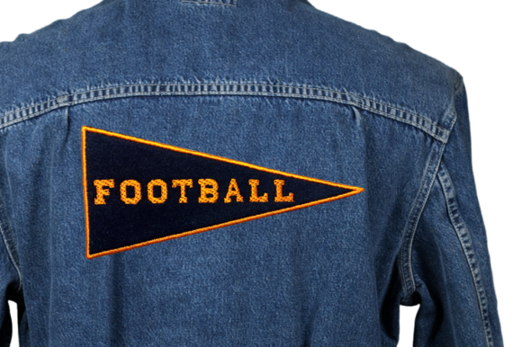 Football Pennant Flag Embroidery Design