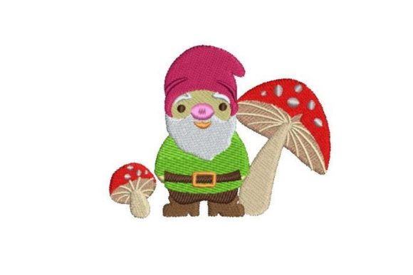Gnome and Mushrooms